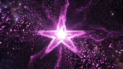 Brilliant Purple Galactic Nova Explosion in Dark Universe with Glowing Magenta Dust and Twinkling Stars - Abstract Powerful Cosmic Event Visuals - Powered by Adobe