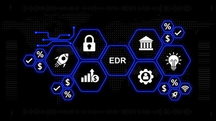 Digital Network Security and Financial Growth Concept with EDR technology data - Powered by Adobe
