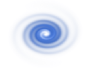 A soft blue and white abstract swirl creates a mesmerizing circular motion.