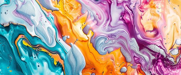 Abstract Fluid Art Swirls and Color Blends