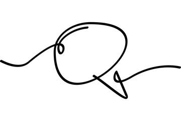 Speech bubble illustration with continuous line design. Attractive abstract line art design.