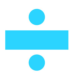 A simple, bold, light blue mathematical division symbol, or obelus, isolated on a plain white background.