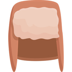 Brown Ushanka Hat with Light Pink Fur Ear Flaps for Winter Protection and Cold Weather Warmth on a Transparent Background