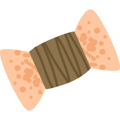 Brown Thread Spool On Peach Colored Ends With Orange Spots And Transparent Background Detailed Vector Illustration