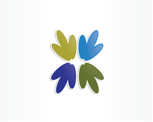 universal modern shape vector concept logo design