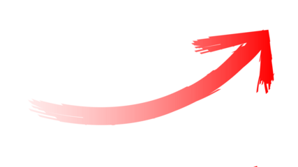 Red upward-pointing arrow with a brushstroke effect, indicating growth and progress.