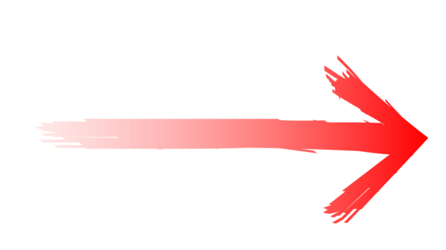 A vibrant red arrow with a brushstroke effect pointing right, fading from light to dark on a white background.