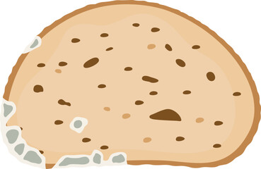 Illustration of a Moldy Slice of Bread