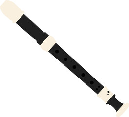 Isolated Illustration of a Black Recorder