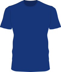 Blue Round Neck T-Shirt Front Mockup