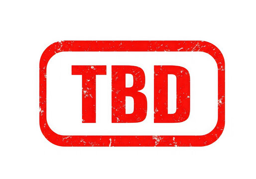 Red tbd stamp isolated on transparent background