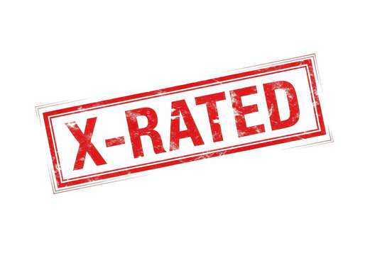 Red x rated stamp isolated on transparent background