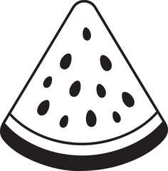 Simple hand-drawn watermelon slice art line drawing fruit graphic design food isolated on transparent background