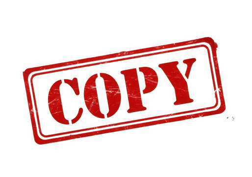 Red stamp with the word copy isolated on transparent background