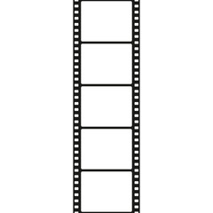 Blank Film Strip Template With Perforations On White Background Cinematic Frame Reel