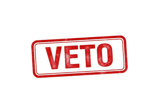 Red veto stamp isolated on transparent background