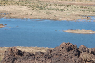 Naklejka premium Ouarzazate Lake in Morocco known as Barrage El Mansour Eddahbi