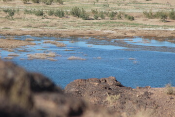 Ouarzazate Lake in Morocco known as Barrage El Mansour Eddahbi