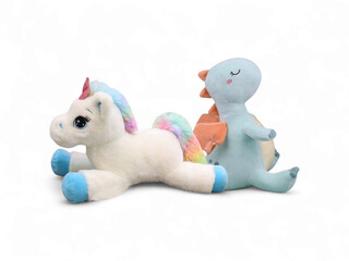 Whimsical Plush Unicorn and Dragon Companion Toys