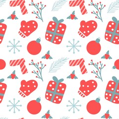 Cute Christmas Winter Holiday Seamless Pattern