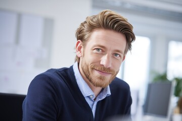 Smart and confident CEO in Modern Office