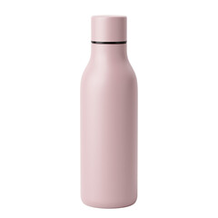 Minimalist baby pink water bottle isolated on white background
