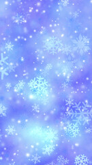 Beautiful Glowing Snowflakes Background with Magical and Dreamy Atmosphere