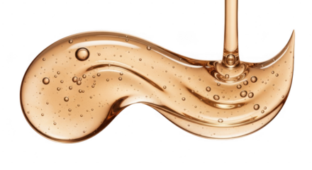 Elegant coppercolored abstract liquid or metal art piece isolated on transparent background