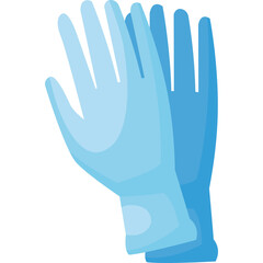 Pair Of Light Blue Latex Gloves On A Transparent Background For Cleaning And Protection
