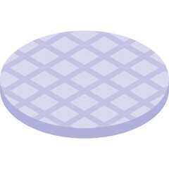 Isometric Pale Lavender Diamond Patterned Disc With Transparent Background Isolated Flat Design