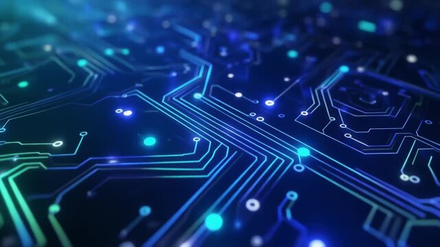 Digital Circuit Board Background &ndash; Abstract Technology and Data Flow Animation 4k video