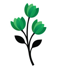 Green flower icon representing nature and ecology