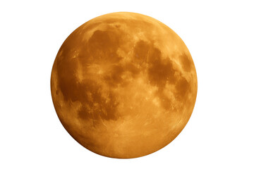 Orange full moon glowing with transparent background