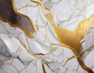 Abstract marble texture with gold and dark grey veins, creating a luxurious and elegant design.