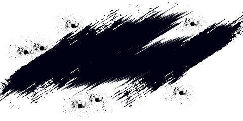 Vector grunge texture. Grunge black and white texture of black brush strokes on white paper or background. A black and white painting with a brush stroke white background.