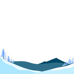 Fototapeta premium Winter Landscape Illustration with Snow and Trees