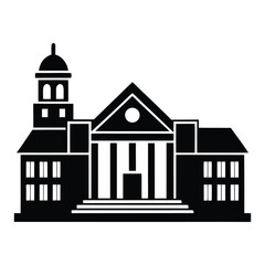 Library Silhouette Vector University Campus Architecture 