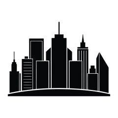 Obraz premium Modern City Skyline Vector High Rise Buildings Silhouette