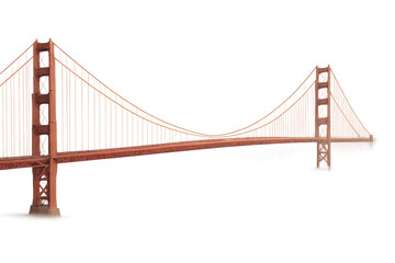 Golden Gate Bridge isolated on a transparent background