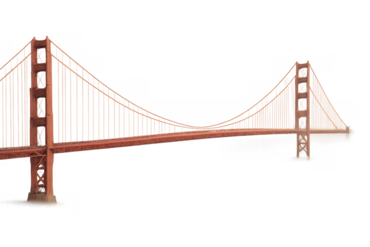 Golden Gate Bridge isolated on a transparent background