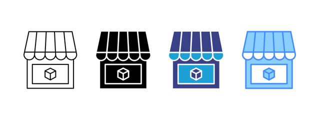 Business and Commerce icon set multiple style collection