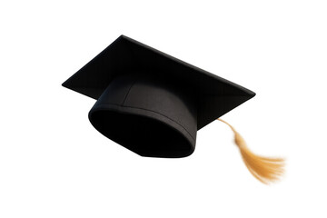 Graduation cap mortarboard with golden tassel celebrating education