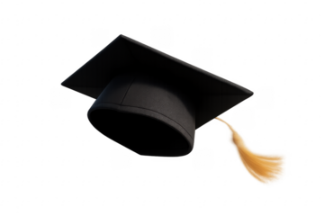 Graduation cap mortarboard with golden tassel celebrating education