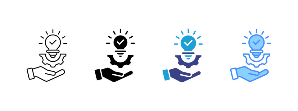 Solution icon set multiple style collection