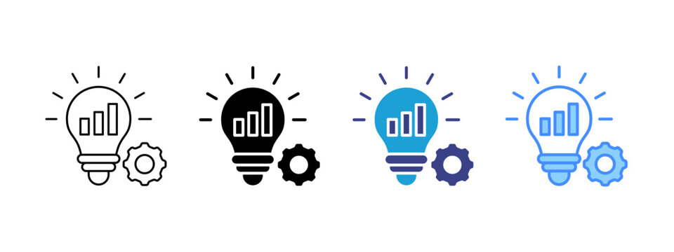 Strategy Development icon set multiple style collection