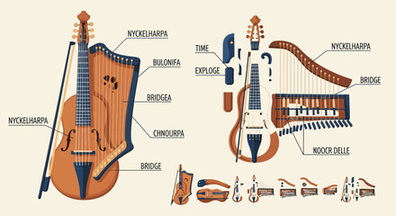 Anatomy and Deconstruction of Two Ancient Stringed Musical Instruments.