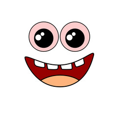 Fototapeta premium Cute Cartoon Monster Face