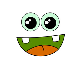 Cute Cartoon Monster Face