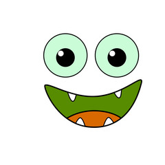 Cute Cartoon Monster Face