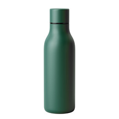 Minimalist bottle green water bottle isolated on transparent background